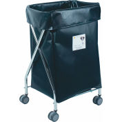 R&B Wire Products Narrow Collapsible Hamper, Steel, Black Vinyl Bag