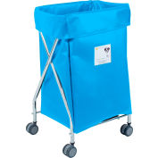 R&B Wire Products Narrow Collapsible Hamper, Steel, Electric Blue Vinyl Bag