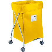 R&B Wire Products Narrow Collapsible Hamper, Steel, Yellow Vinyl Bag