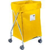 R&B Wire Products Narrow Collapsible Hamper, Steel, Yellow Vinyl Bag