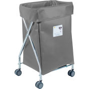 R&B Wire Products Wide Collapsible Hamper, Steel, Gray Vinyl Bag