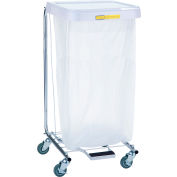R&B Wire Products Medium Duty Hamper With Foot Pedal, Steel, White