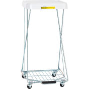 R&B Wire Products Rolling Healthcare Wire Hamper Stand w/ Foot Pedal 2 Pack, Steel, Zinc Finish