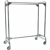 R&B Wire Products Double Garment Rack, 60", Steel, Chrome Finish