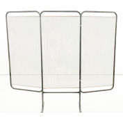 Barrière de panneau antimicrobienne R&B Wire 3, 81 « L x 65-1/2"H, panneaux de vinyle transparent