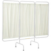 R&B Wire Antimicrobial 3 Panel Medical Privacy Screen, 81"W x 69"H, Cream Vinyl Panels