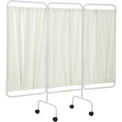 R&B Wire Antimicrobial 3 Panel Mobile Medical Privacy Screen, 81 « L x 69 « H, Panneaux de vinyle crème