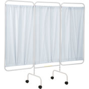 R&B Wire Antimicrobial 3 Panel Mobile Medical Privacy Screen, 81 « L x 69"H, Panneaux de vinyle blanc