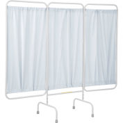R&B Wire Antimicrobial 3 Panel Medical Privacy Screen, 81 « L x 69"H, Panneaux de vinyle blanc