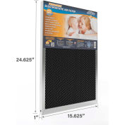 Filtre à air électrostatique lavable permanent Air Care Cadre large, 16 x 25 x 5 », MERV 8