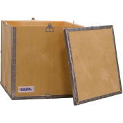 Global Industrial 4 Panel Hinged Shipping Crate w/Lid & Pallet, 17-1/4"L x 17-1/4"W x 17-1/2"H