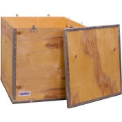 Global Industrial 4 Panel Hinged Shipping Crate w/ Lid, 23-1/4"L x 23-1/4"W x 23-1/2"H
