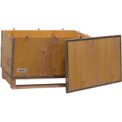Global Industrial 4 Panel Hinged Shipping Crate w/Lid & Pallet, 35-1/4"L x 21-1/4"W x 16-1/2"H