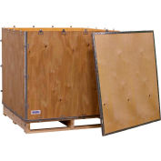 Global Industrial 4 Panel Hinged Shipping Crate w/Lid & Pallet, 39-1/2"L x 39-1/2"W x 34-1/2"H