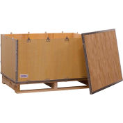 Global Industrial™ 4 Panel Hinged Shipping Crate w/ Lid & Pallet, 40-1/4"L x 28"W x 20"H