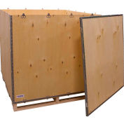 Global Industrial 6 Panel Shipping Crate w/ Lid & Pallet, 47-1/4"L x 47-1/4"W x 42-1/2"H