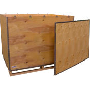 Global Industrial 6 Panel Shipping Crate w/ Lid & Pallet, 57-1/4"L x 41-1/4"W x 40-1/2"H