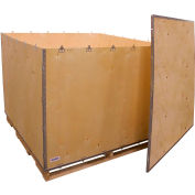 Global Industrial™ 6 Panel Shipping Crate w/ Lid & Pallet, 60"L x 60"W x 48"H