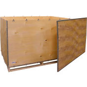 Global Industrial 6 Panel Shipping Crate w/ Lid & Pallet, 71-1/4"L x 47-1/4"W x 42-1/2"H
