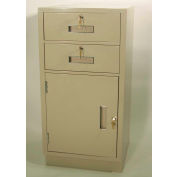 Cabinet de piédestal de Fenco Teller S-204R-A - 2 tiroirs droite porte battante 19" W x 19 H « x 38-1/2 D » Champagne