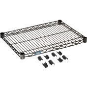 Étagère en fil métalllique Nexel® S1824B, époxy noir, 24 po l x 18 po de diamètre