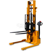 Gros Joe® S22 entièrement alimenté Straddle Stacker 2200 Lb 116" Lift fourchettes à l’intérieur