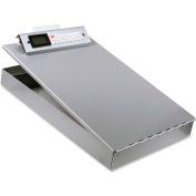 Saunders Redi-Rite Aluminum Storage Clipboard with Calculator, 8-1/2" x 12", Silver