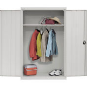 Sandusky® Armoire de garde-robe entièrement soudée Elite, porte pleine, 46 po L x 24 po P x 72 po H, gris tourterelle