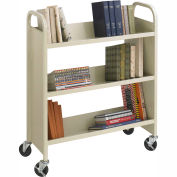 Chariot à livres à côté unique et 3 tablettes Safco® 5358SA, acier