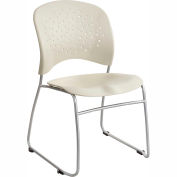 Chaise d'invité safco® Rêve™ Plastic Stacking avec base de souillage - Latte - Pack de 2