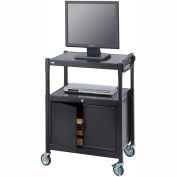 Safco® Steel Adjustable AV Cart With Cabinet