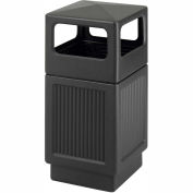 Safco® Canmeleon Recessed Panel, Side Open, 38 Gallon Black, 9476BL