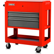 Proto® Heavy Duty Utility Cart W/ 3 Drawers, 23"D x 46"H, Red