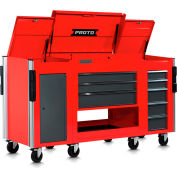 Proto® Modular Utility Cart W/ 3 Drawers, 37"L x 20"D x 43"H, Red