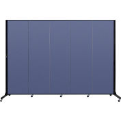 Screenflex 5 Panel Light-Duty Portable Room Divider, 6'5"H x 9'5"W, Fabric Color: PrimaryBlue