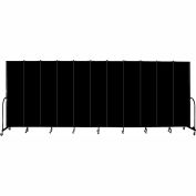 Screenflex Portable Room Divider, Fire Resistant, 7'4"H x 20'5"W, Black
