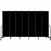 Screenflex Portable Room Divider, Fire Resistant, 7'4"H x 13'1"W, Black