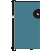 Screenflex 5' H porte - montée à la fin du diviseur de pièce - Vinyl bleu-marée
