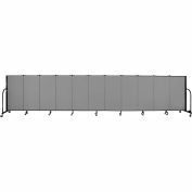 Screenflex 11 Panel Portable Room Divider, 4'H x 20'5"L, Fabric Color: Grey