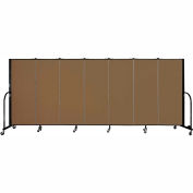 Screenflex 7 Panel Portable Room Divider, 5'H x 13'1"W, Fabric Color: Walnut