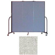 Screenflex 3 Panel Portable Room Divider, 6'H x 5'9"W, Vinyl Color: Granite