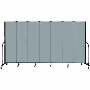 Screenflex 7 Panel Portable Room Divider, 6'8"H x 13'1"L, Fabric Color: Grey Stone