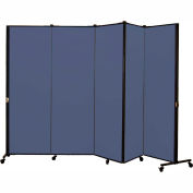 Healthflex Portable Medical Privacy Screen, 5-Panel, Vinyl Blue Tide