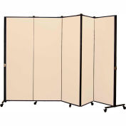Healthflex Portable Medical Privacy Screen, 5-Panel, Vinyl Hazelnut