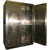 Securall® 12 cylindres Vertical LP/Oxygen Cabinet Aluminium, Manuel Fermer