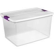 Boîte de rangement transparente avec couvercle verrouillable Sterilite 17571706, 23-5/8 po L x 16-3/8 po l x 13-1/4 po H, 66 pte, qté par paquet : 6
