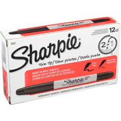 Sharpie® Twin-Tip Permanent Marker, Fine/Ultra Point, Black Ink, qté par paquet : 12