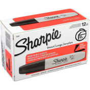 Sharpie® Marqueur permanent, Chisel, Encre Noire, Baril Anti-Roll, qté par paquet : 12
