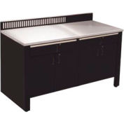 Shure Realiti® Atelier stationnaire, 4 Portes, 2 Tiroirs, 60"W x 24"D, Noir