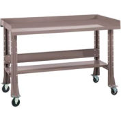 Shure Mobile Teardown Workbench W/ C Channel Leg, Steel Square Edge, 60"W x 29"D, Gray
